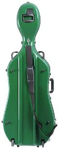 Bobelock 2000W Fiberglass Green/Tan 4/4 Cello Case with Wheels